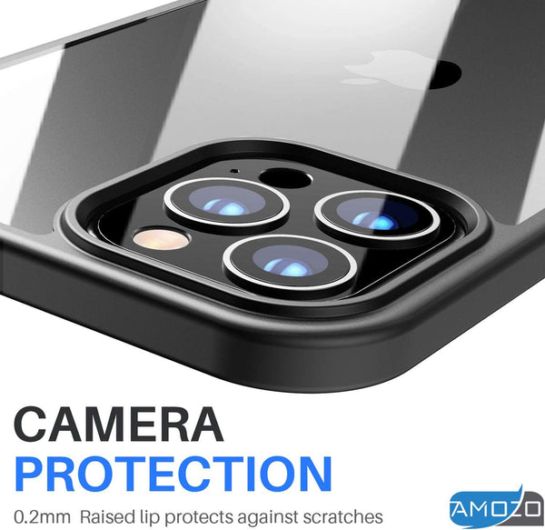 Amozo Ultra Hybrid Camera Protection Back Case Cover for iPhone 12/12 Pro