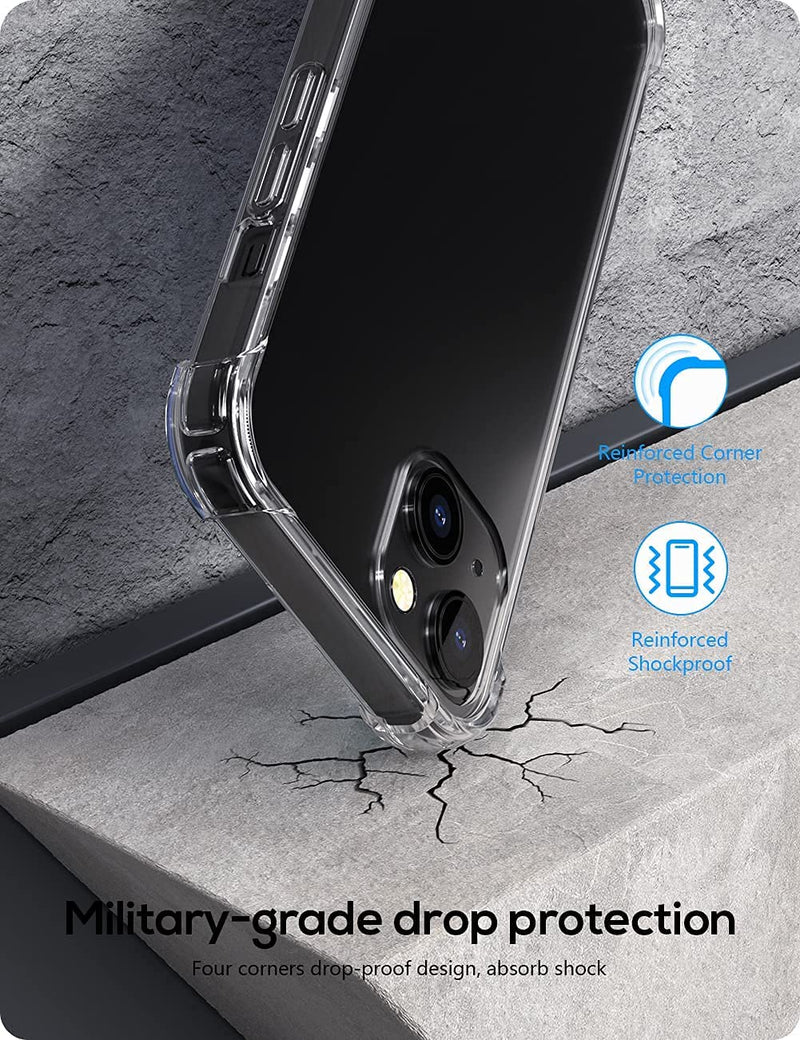 Shockproof Transparent Back Cover Case Compatible with iPhone 13